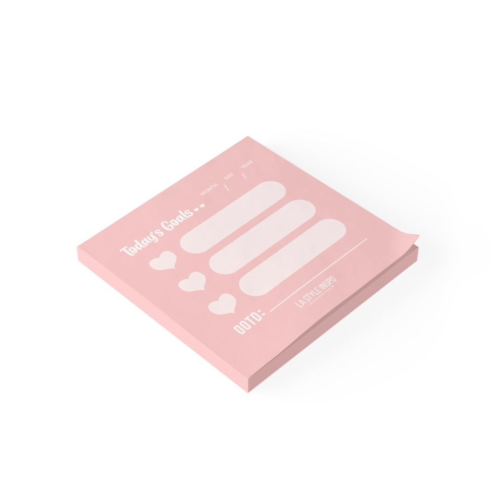 LA Style Inspo Today's 3 Goals 50 Post-it® OOTD! Note Pads Organizer in Pink